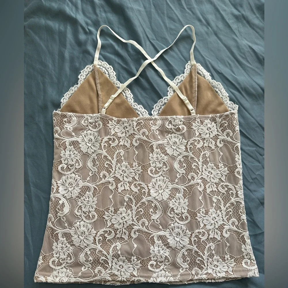 K. Jordan Ivory Lace Blouse/Top. Size Large - Picture 2 of 5